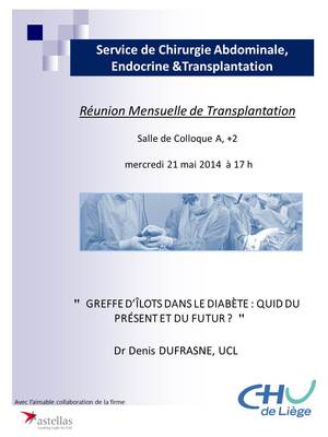 Affiche Reunion Mensuelle Transplantation Mai2014